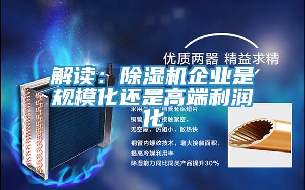 解讀:除濕機(jī)企業(yè)是規(guī)模化還是高端利潤化