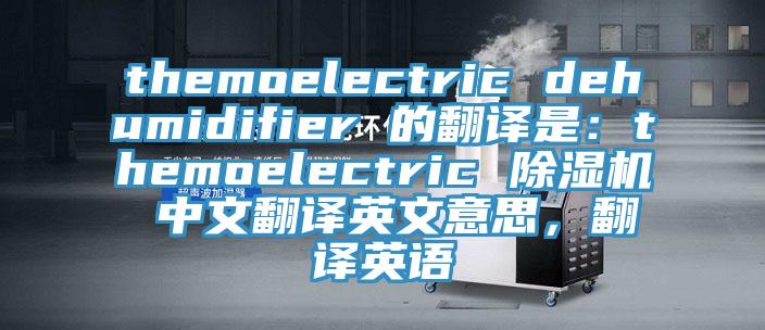 themoelectric dehumidifier 的翻譯是:themoelectric 除濕機 中文翻譯英文意思,翻譯英語